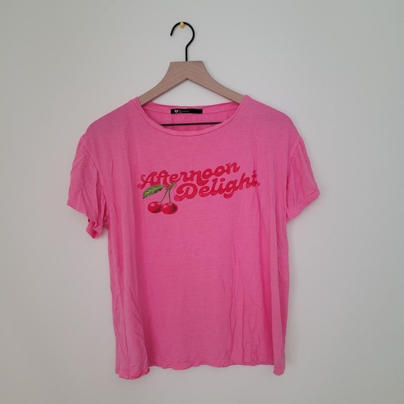Afternoon Delight Pink Cherry Boyfriend Tee - Picture 2 of 3